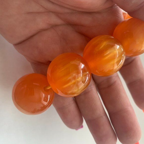Amber Large Bead Bracelet on Elastic String | NWT - Picture 4 of 5